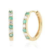 Smaragd met diamant Creolen model E015062